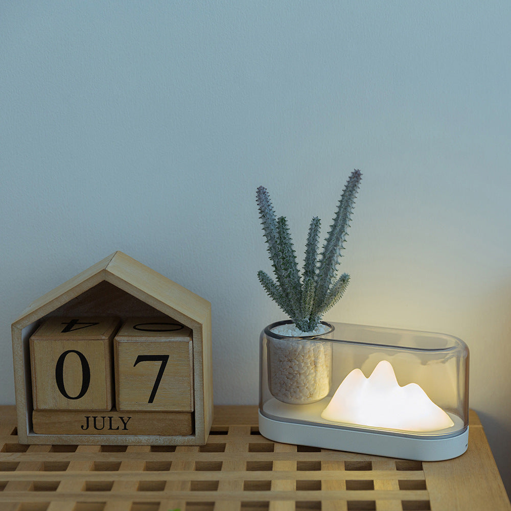 Desk Lamp LED USB Rechargeable Dimming Night Light With Planting Pot Pen Holder for Kids Baby Bedroom Home Decoration
