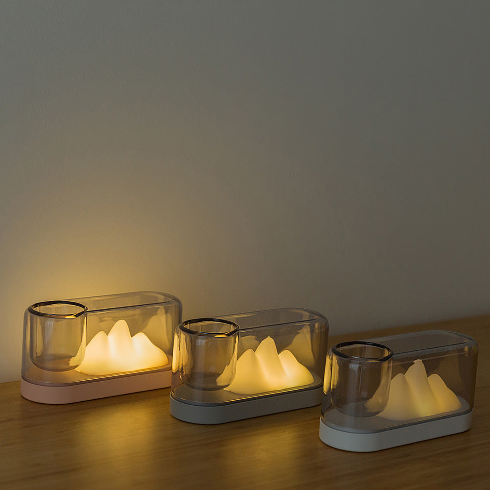 Desk Lamp LED USB Rechargeable Dimming Night Light With Planting Pot Pen Holder for Kids Baby Bedroom Home Decoration