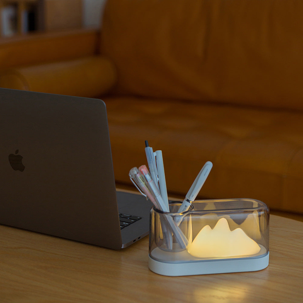 Desk Lamp LED USB Rechargeable Dimming Night Light With Planting Pot Pen Holder for Kids Baby Bedroom Home Decoration